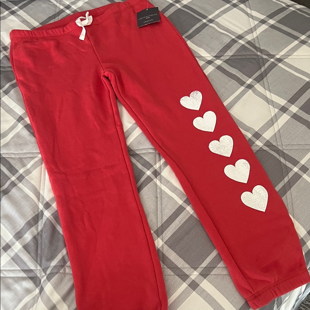 Grayson Threads Red Pants with White Hearts